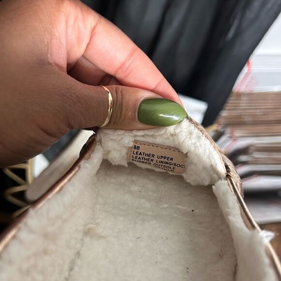 Jack Rogers Rose Gold  MILLIE MOCASSIN LEATHER FAUX FUR MOCCASINS - Picture 6 of 6